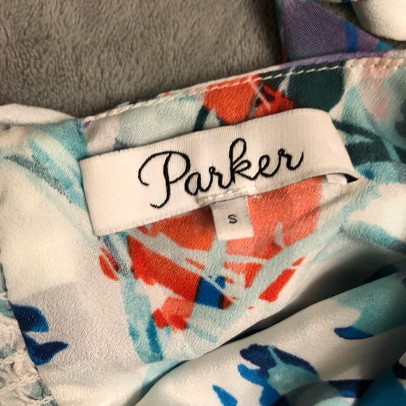 Parker Nia Blue Catalonia Floral Tie Strap Dress - Picture 3 of 6